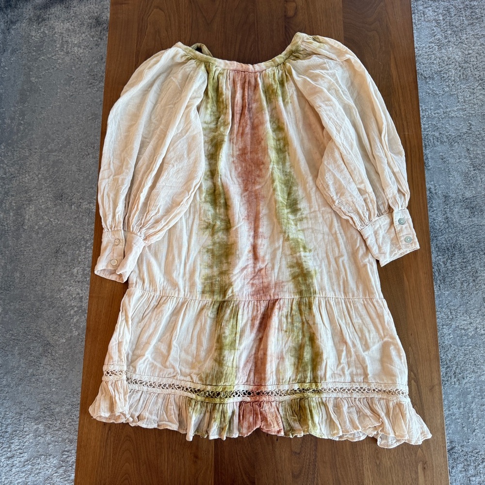 NWT Jen's Pirate Booty Mini Beige Dress With Ties Seize XS - Picture 6 of 6